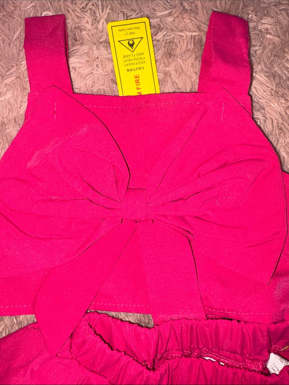 SHEIN Pink Bow Tank Top & Ruffle Shorts Matching Set - Picture 3 of 6